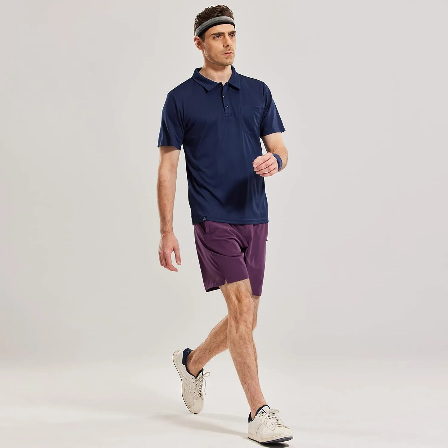 Haimont Men's Polo Shirts with Pocket Short Sleeve Quick Dry Moisture Wicking Golf Shirts Business Casual Work Polos