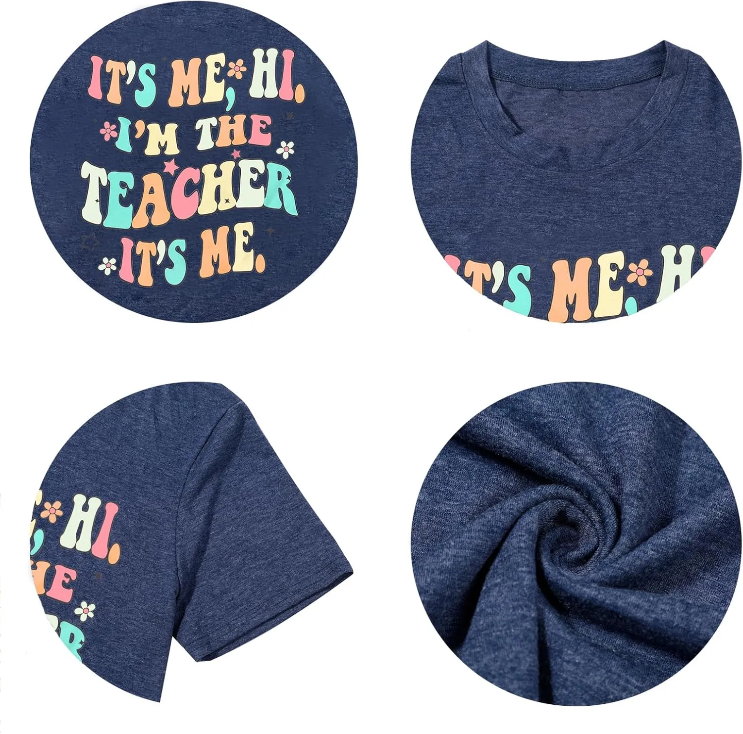 It's Me Hi I'm The Teacher It's Me Shirt Women Teacher Appreciation Gift T-Shirt Funny Teacher Lift Tee Tops