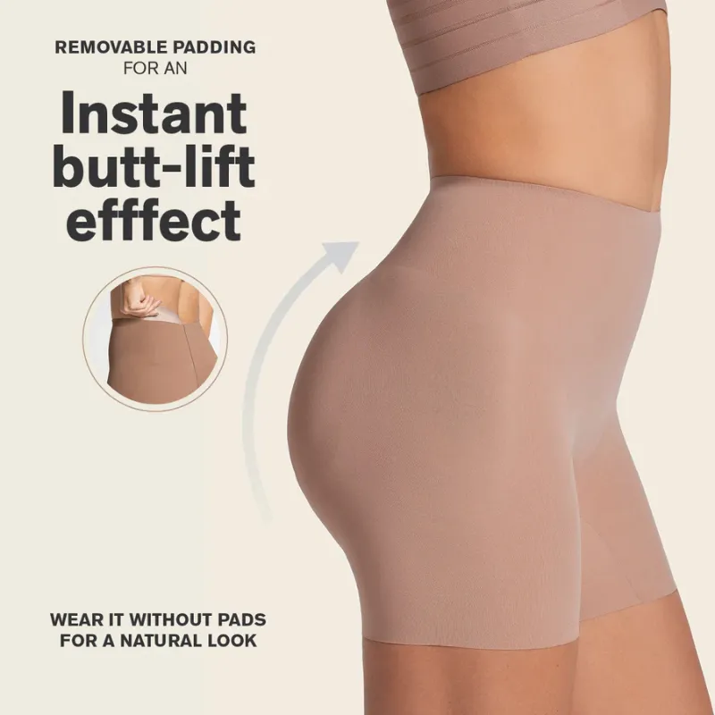 Leonisa Undetectable Padded Butt Lifter Shaper Short Brown